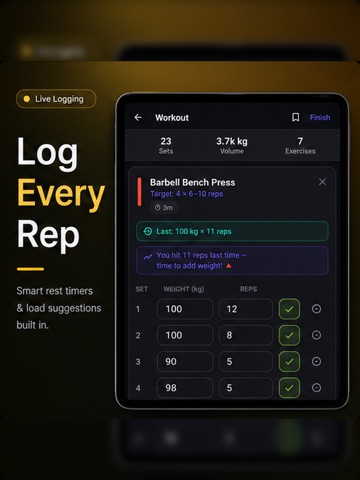 GainLog - Gym Workout Tracker iPad screenshot