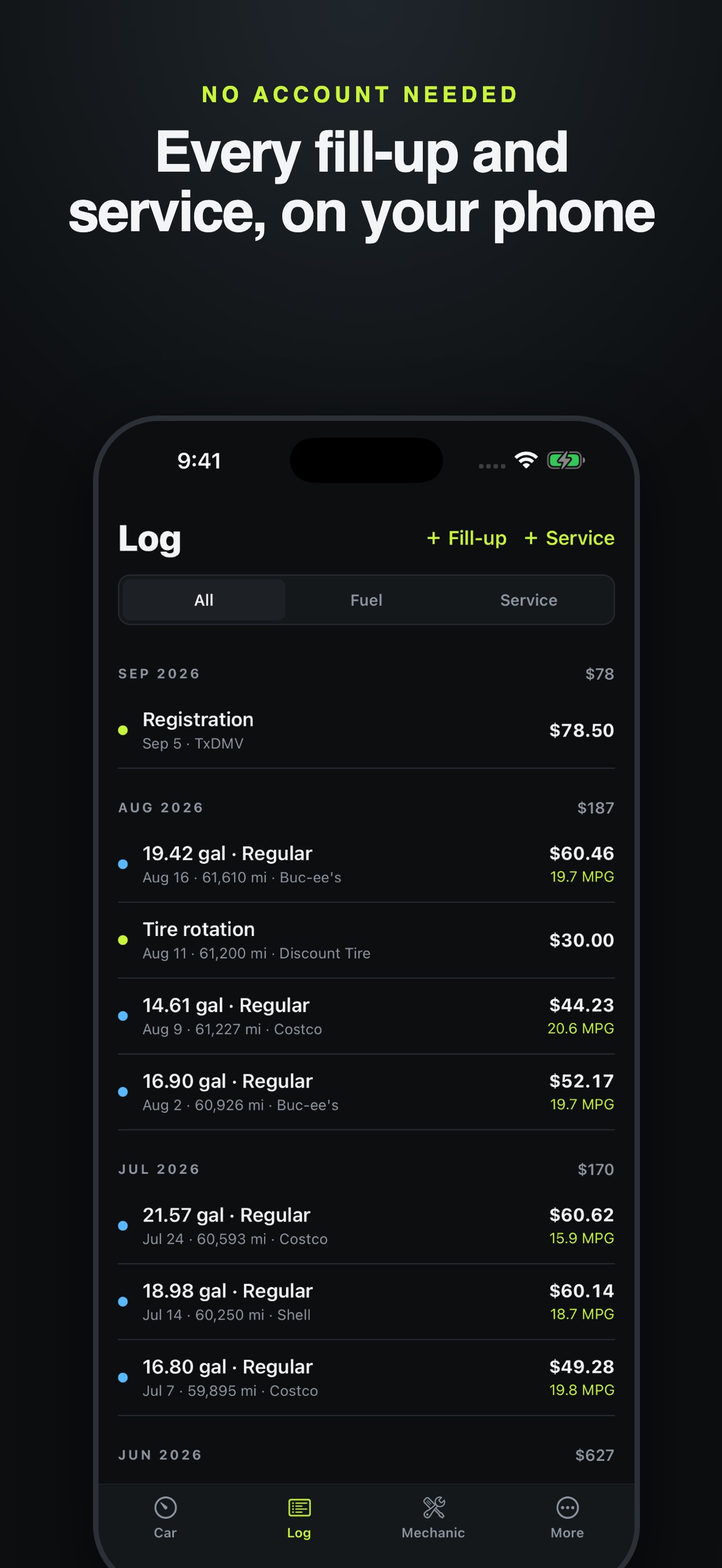 Screenshot 5 of Tankful: MPG & Car Maintenance