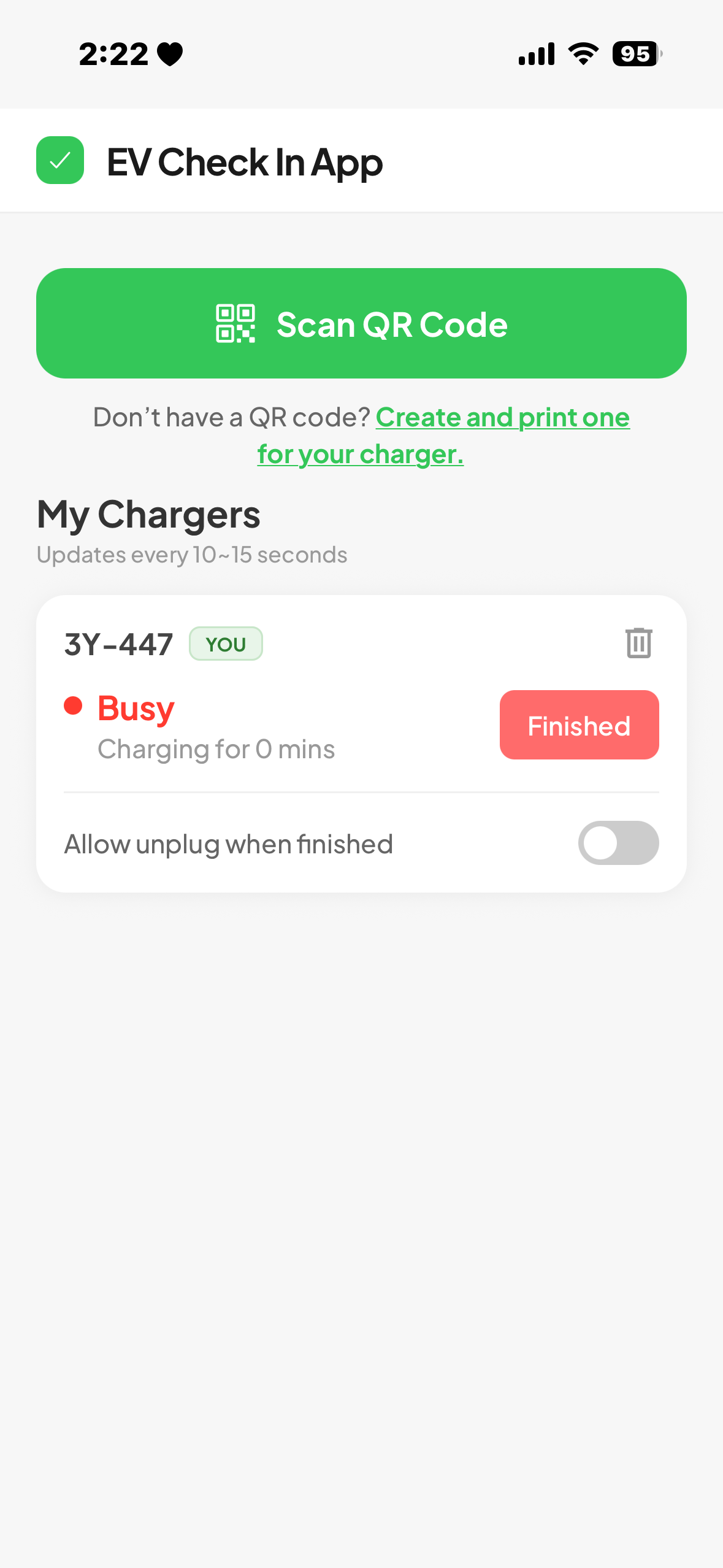 EV Check In screenshot 2