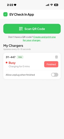 EV Check In screenshot