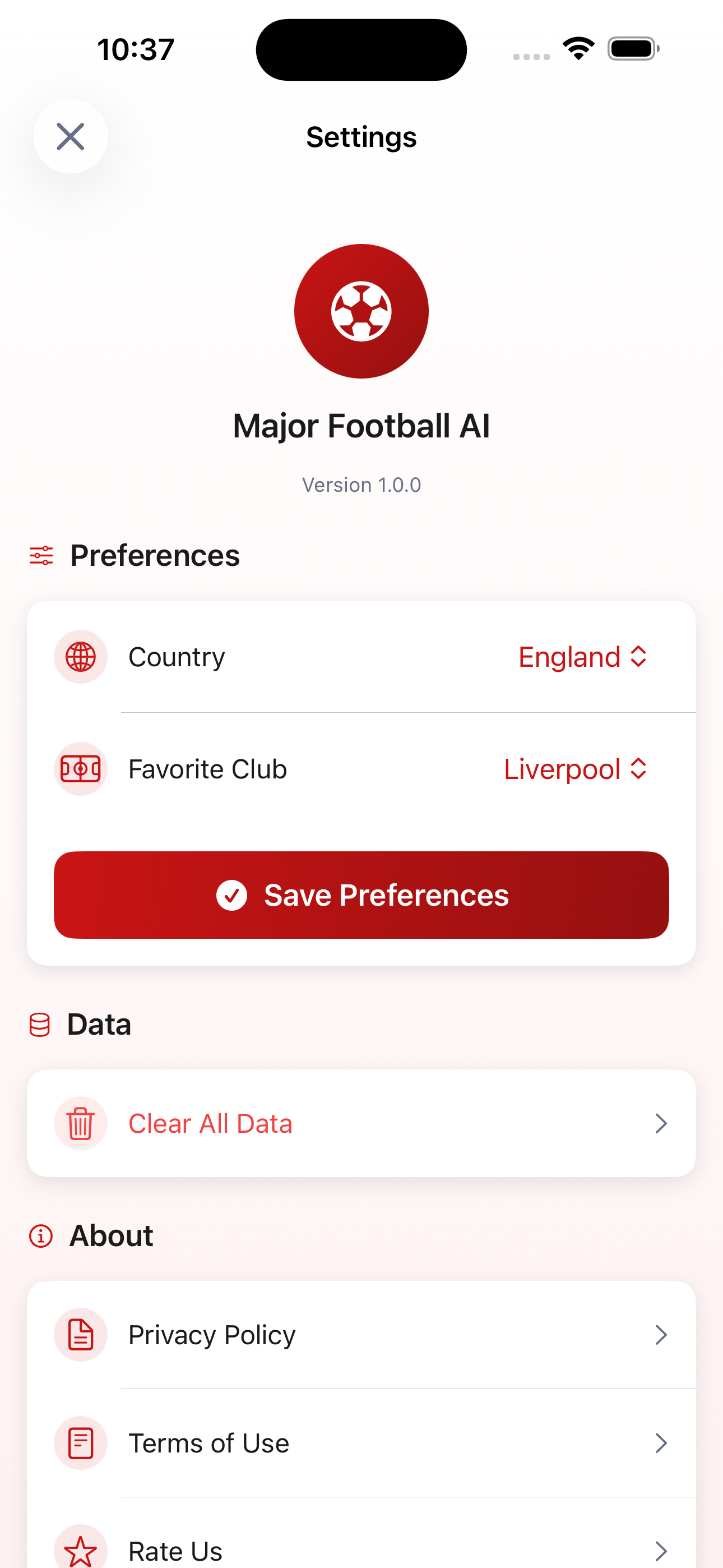 Marjor Football Assistant screenshot 3