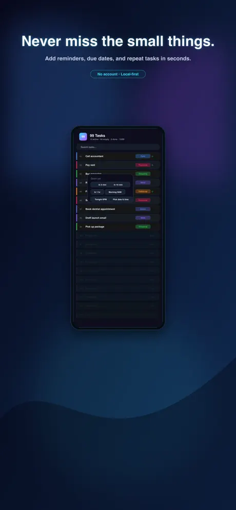 99 Tasks screenshot 2