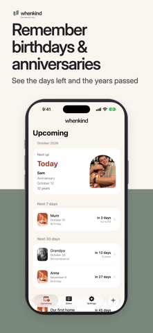 Whenkind: Birthdays & Dates Screenshot 1 of 7