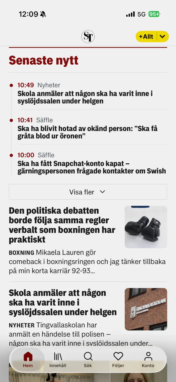 Screenshot #1 pour Säffle-Tidningen Nyheter