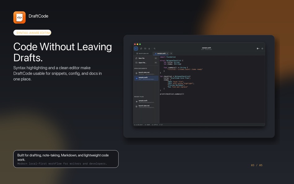 #1. DraftCode: Code Editor (iOS) От: 献慧 陈