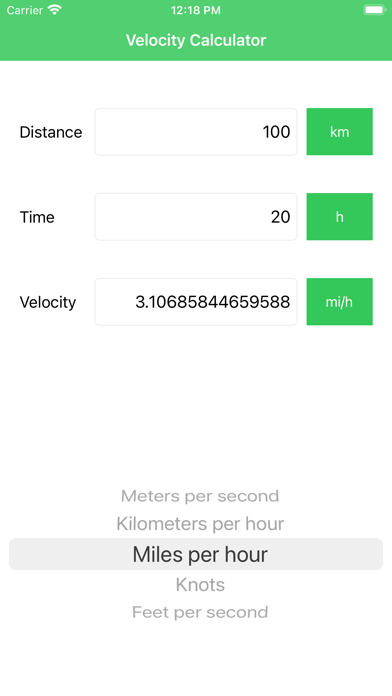 Velocity Calc and Converter screenshot 4