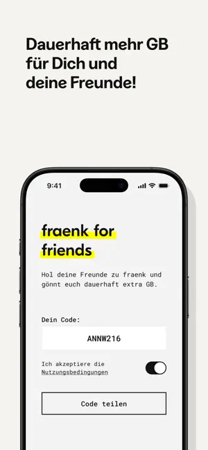fraenk: Die Mobilfunk App iPhone screenshot 4