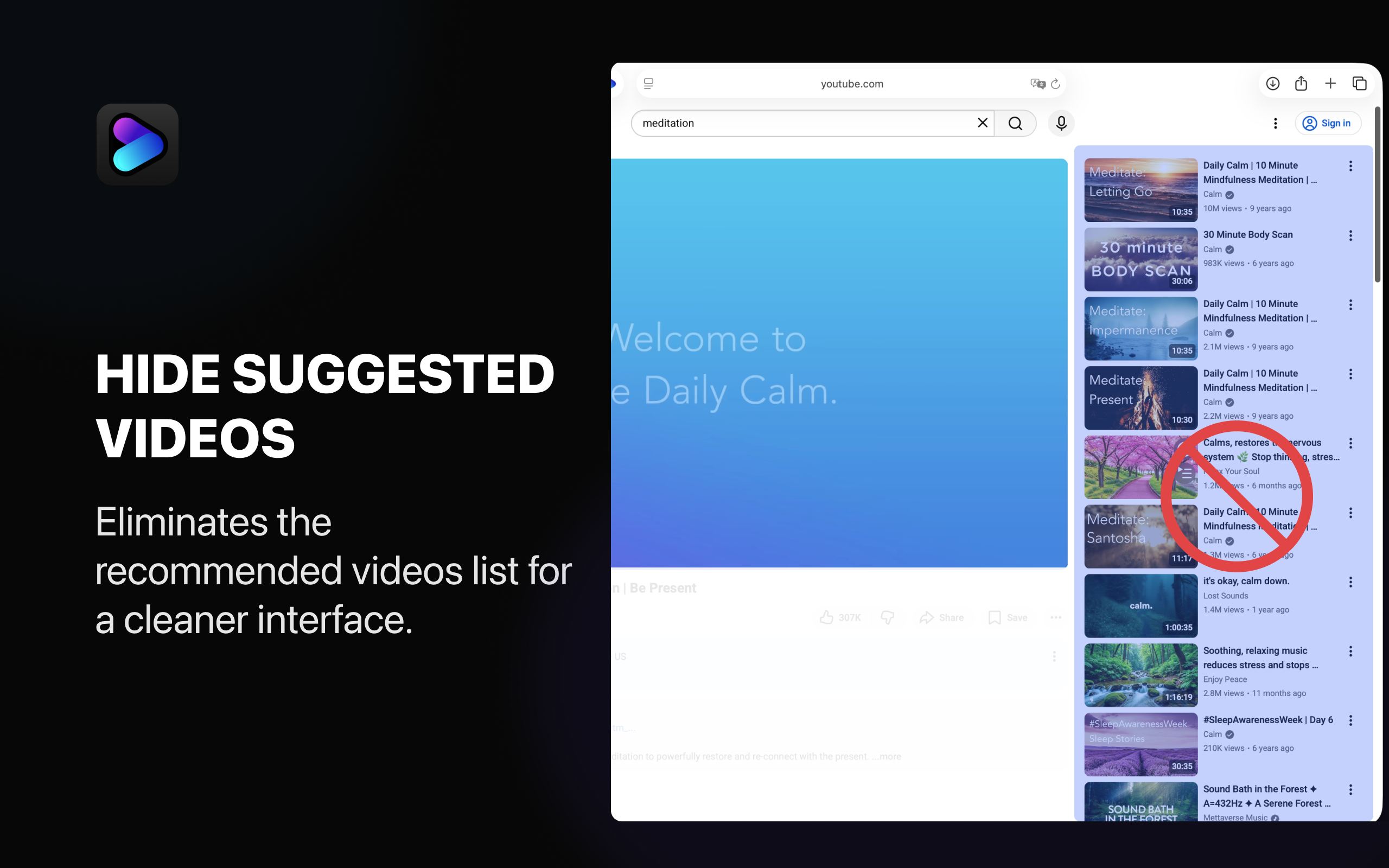 Clean YT for Safari