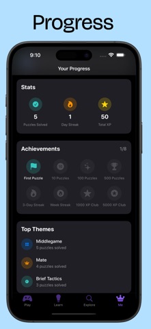 Knighty: Offline Chess Puzzles iPhone screenshot