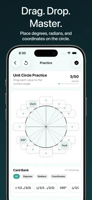 Unit Circle Practice screenshot 3