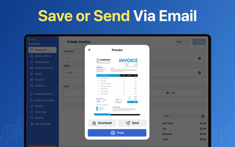Invoice Maker : Fly Invoice iPhone screenshot