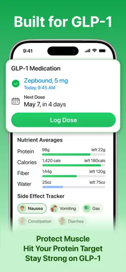 Скриншот MyNetDiary: GLP-1 Companion AI на iPhone 1