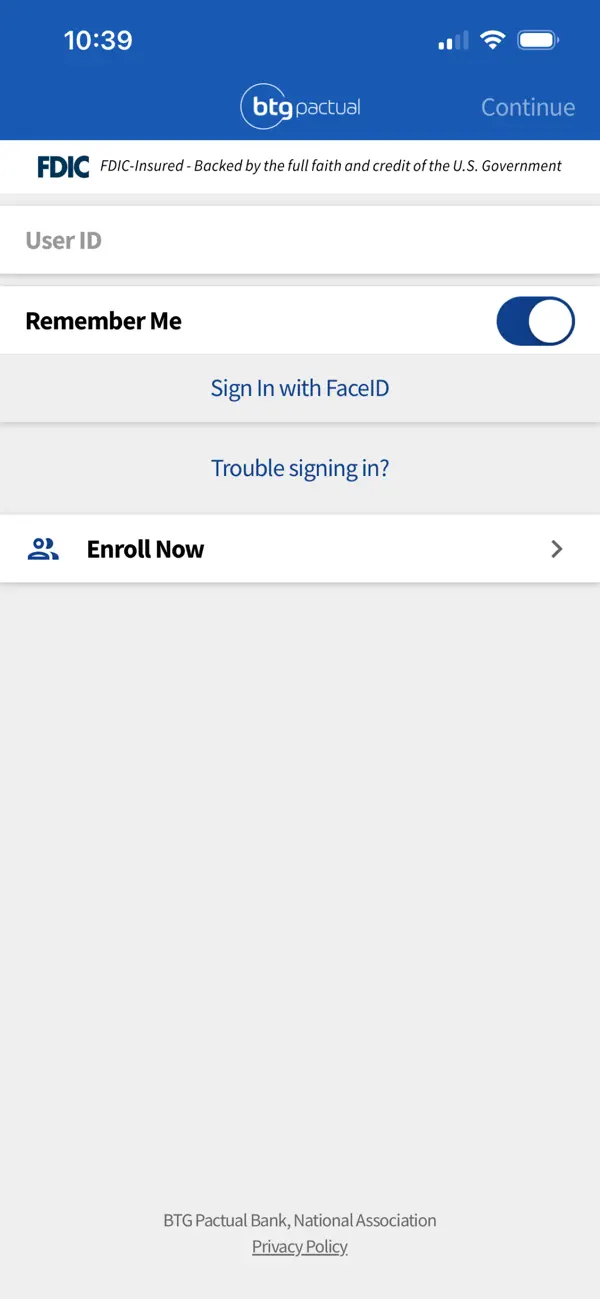 Screenshot #1 pour BTG Pactual Bank Personal
