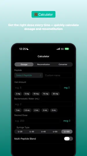 PepDose — Peptide Calculator screenshot 2