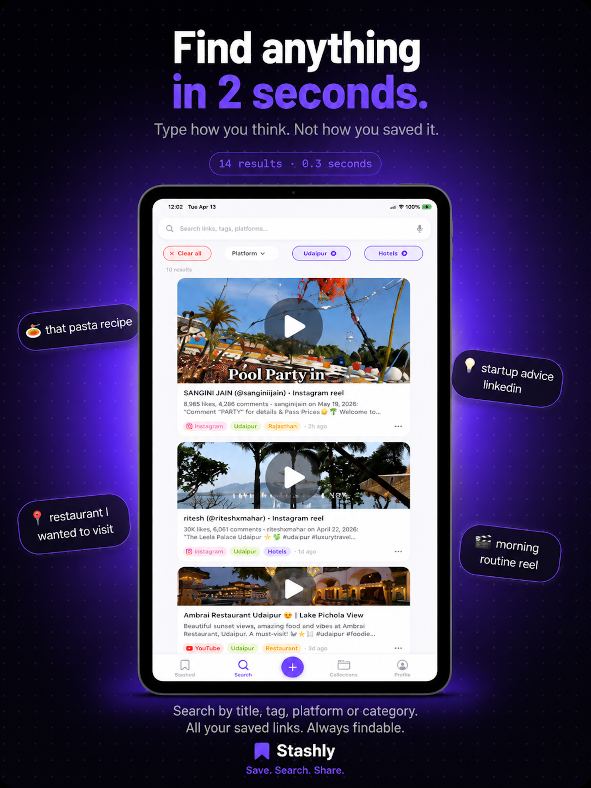 Stashly - Save. Search. Share.