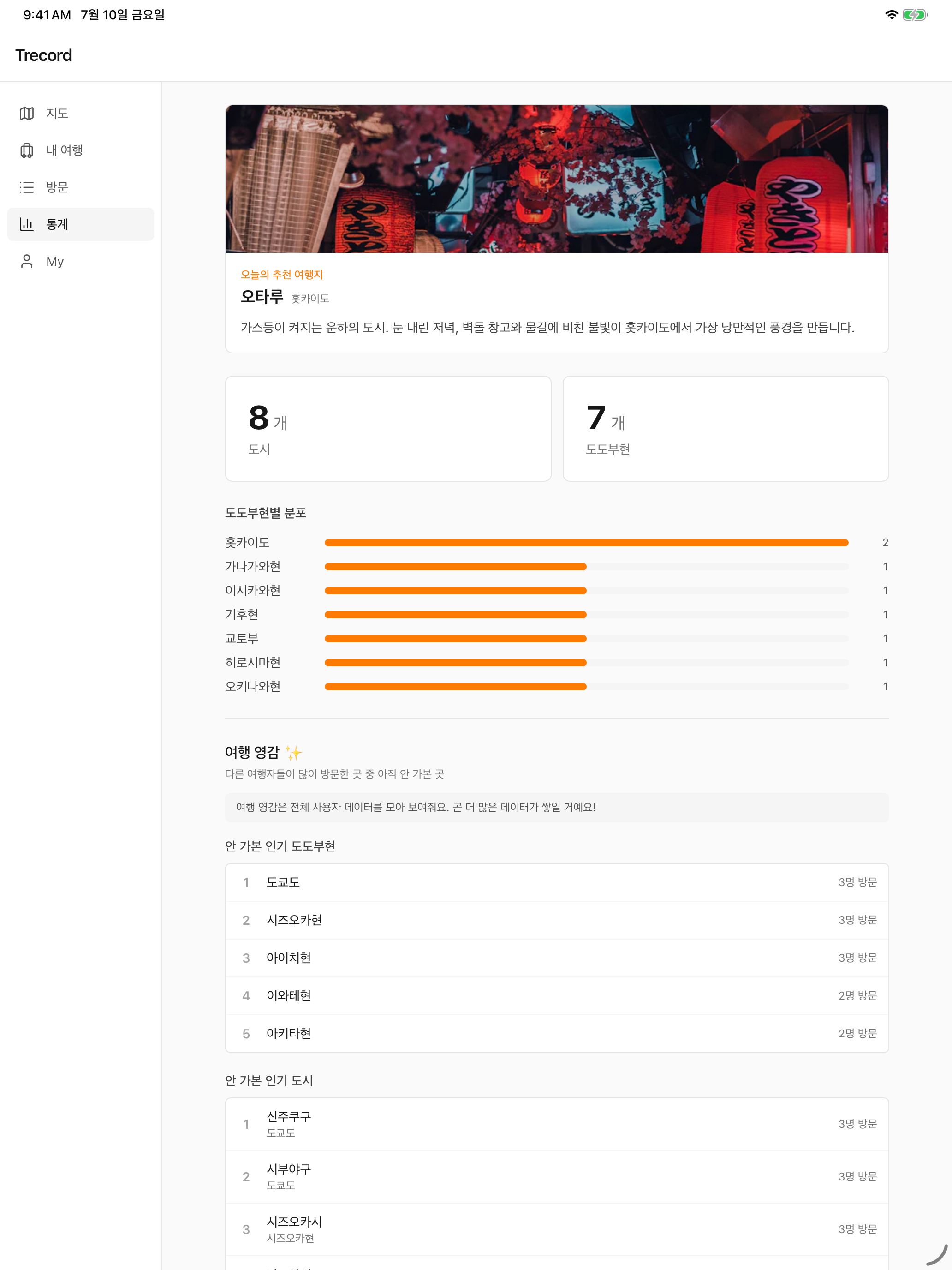 Trecord - 나만의 일본 여행 지도 screenshot 9