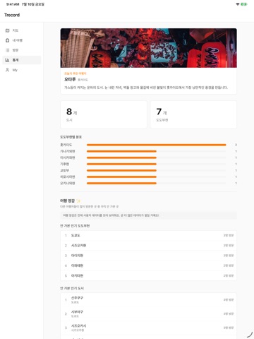 Trecord - 나만의 일본 여행 지도 iPad screenshot