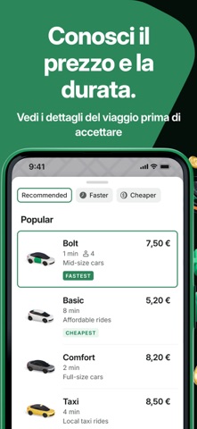 Bolt: Richiedi una corsa App Store preview screenshot 5
