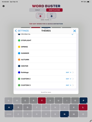 Isogram Word Buster iPad screenshot