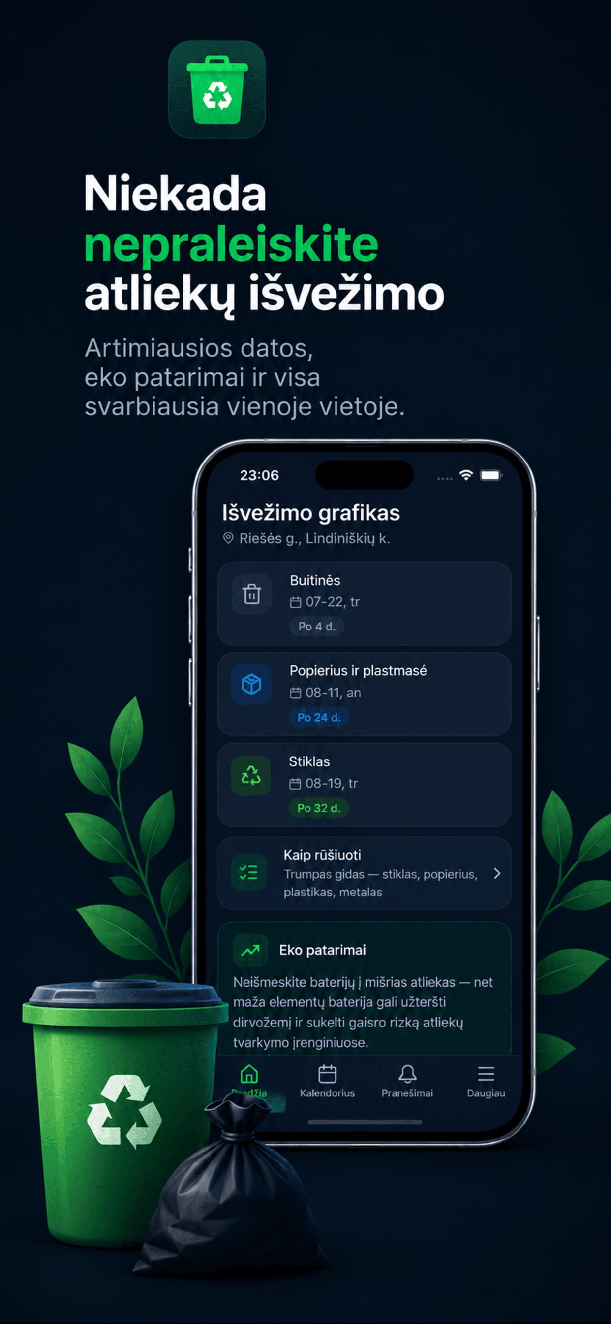 Screenshot 1 of Atliekų grafikas