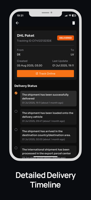 TrackX: Parcel Tracker Screenshot 2 of 4