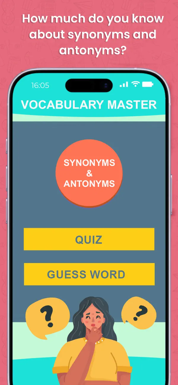 Screenshot #1 pour Synonyms & Antonyms Word Quiz