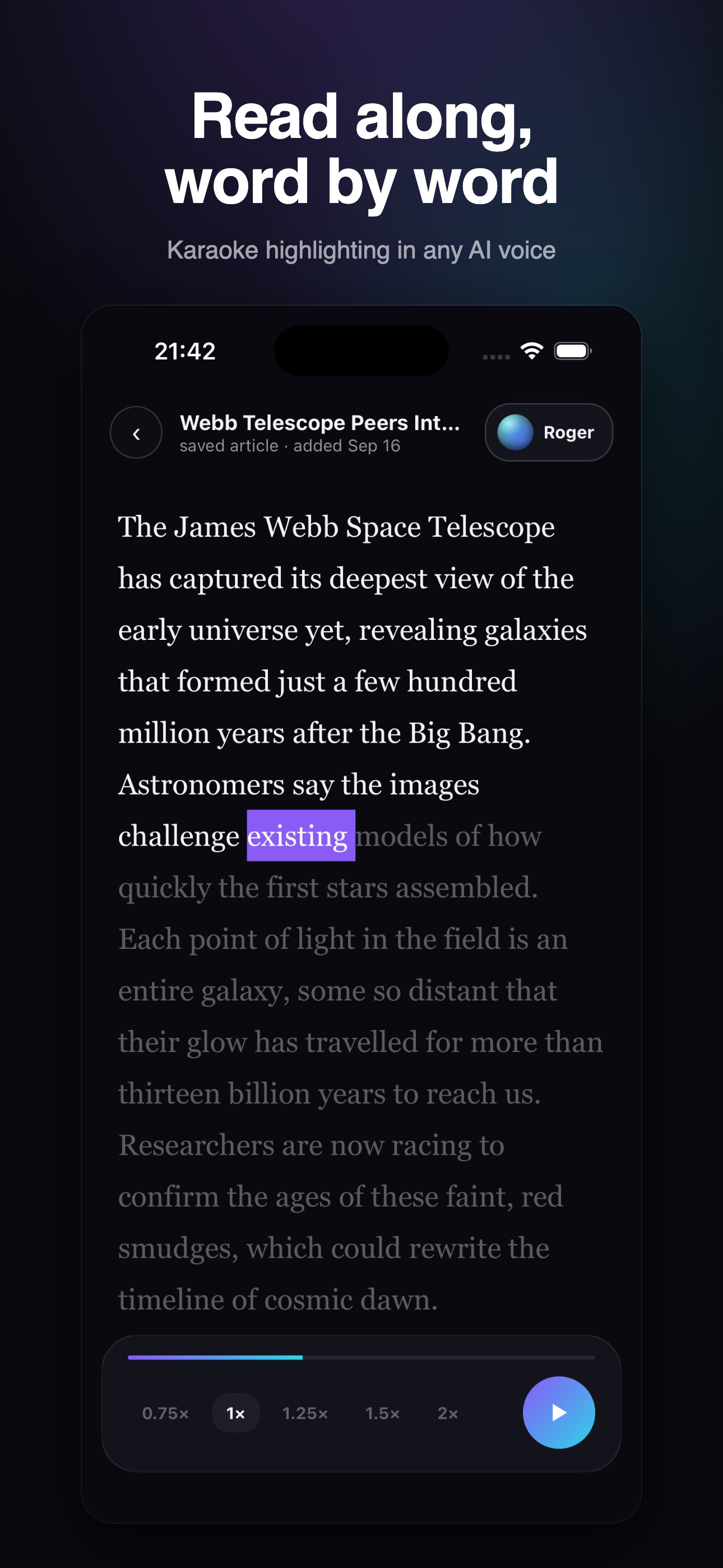 Screenshot 1 of text2voice - AI Voice Reader