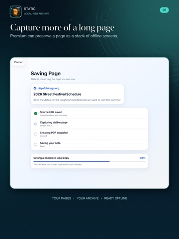 Static: Save Websites Offline iPad screenshot
