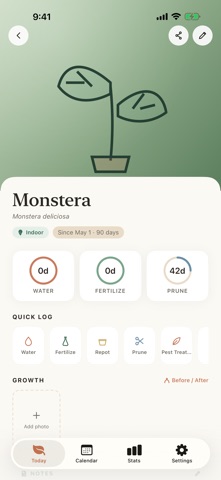 Plant Care Diary iPhone screenshot