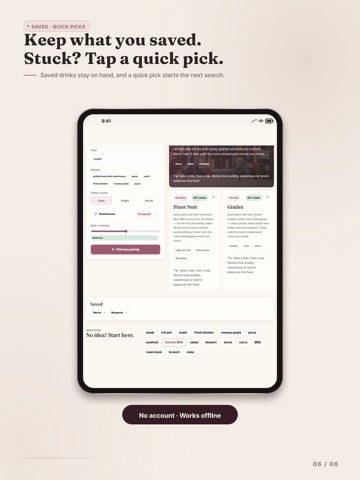 Sip Something: Food Pairing iPad screenshot