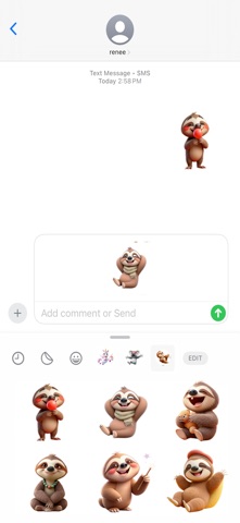 咯咯笑树懒贴纸 screenshot