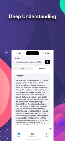 Readify - AI Web Assistant iPhone screenshot