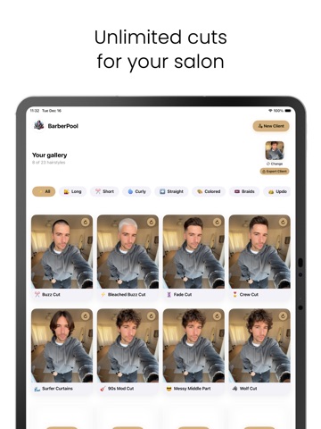 AI Haircuts Pro - Salon Tool iPad screenshot