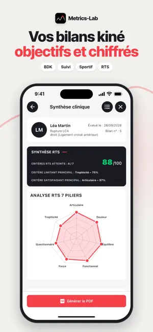 Metrics Lab - Bilans Kiné screenshot 1