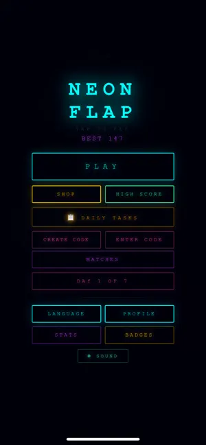 Neon Flap: Arcade Challenge screenshot 1