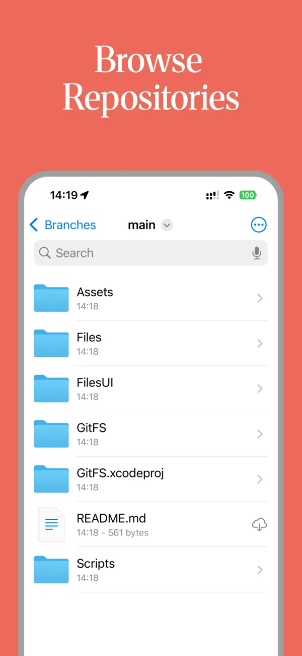 #6. GitFS: GitHub File Browser (iOS) Podle: Akos Polster