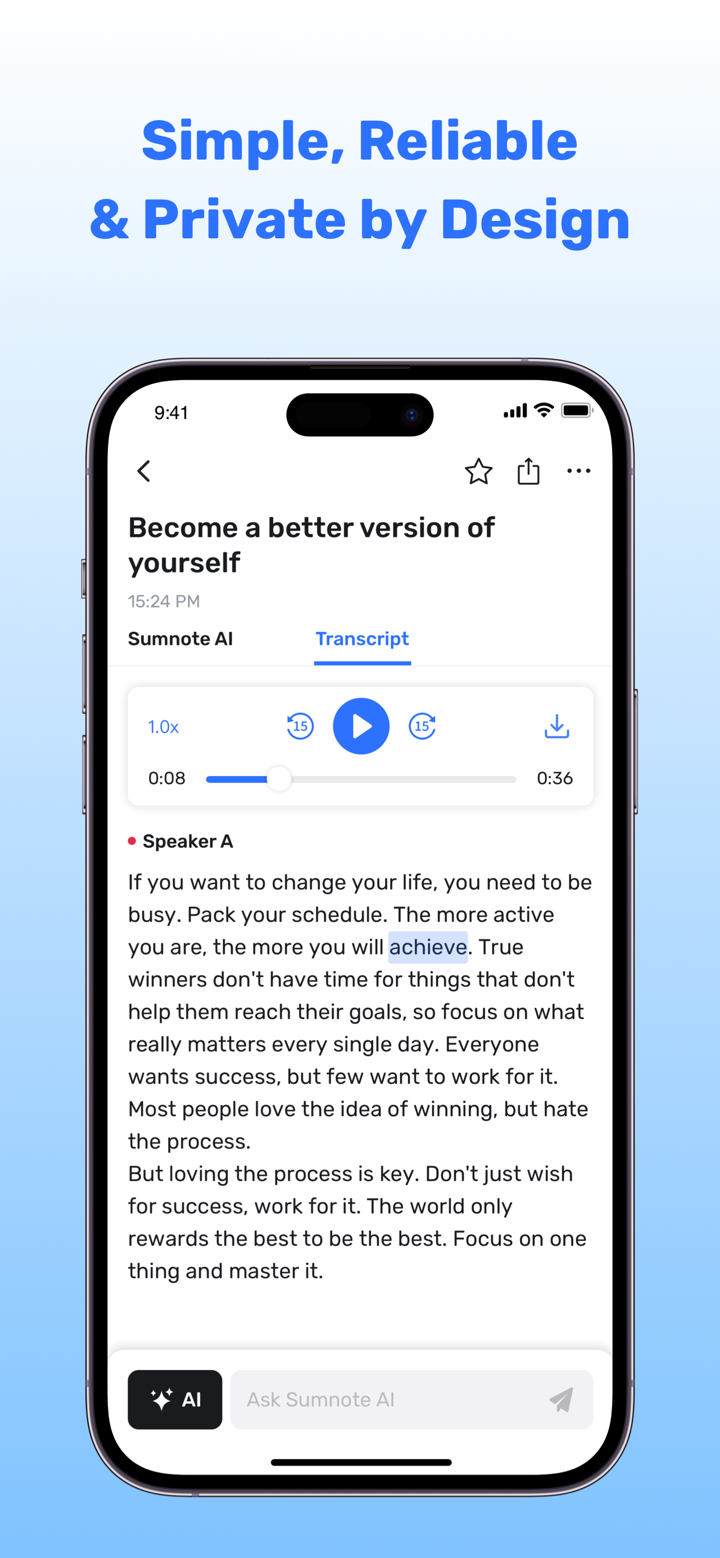 Sumnote AI: AI Note Taking Pro screenshot 2