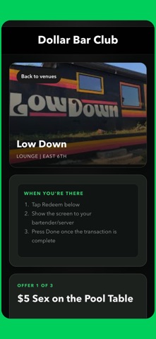 Dollar Bar Club iPhone screenshot