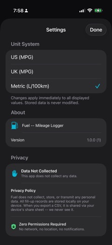 Fuel - Gas Mileage Tracker screenshot