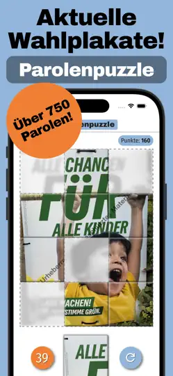 Screenshot von Parteiparolen Quiz & Puzzle auf dem iPhone 1
