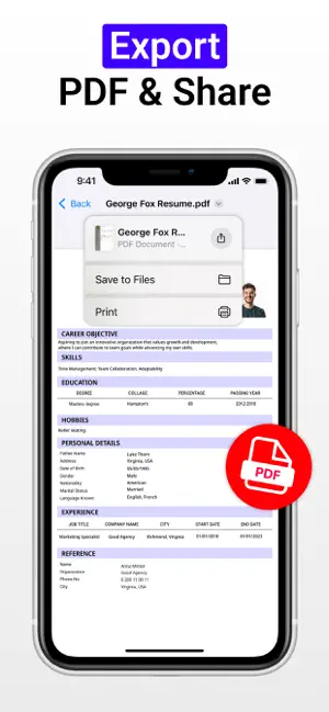 Resume Maker: CV Creator iPhone screenshot 4