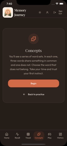 Memory Journey iPhone screenshot