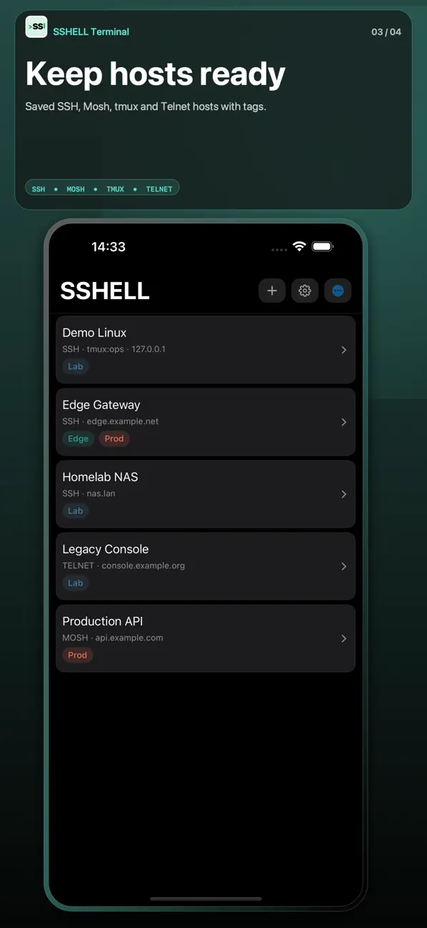 Screenshot #3 pour SSHELL Terminal