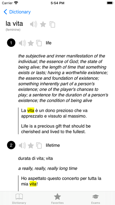 Italian Pro：dictionary tutor Screenshot