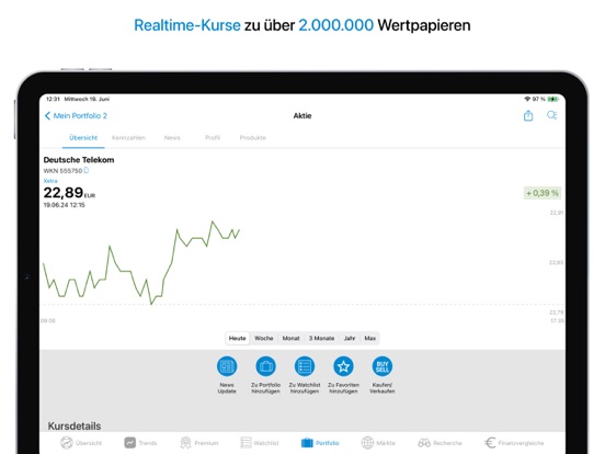 Finanzen100 - Börse & Aktien iPad screenshot 6 - Finance app