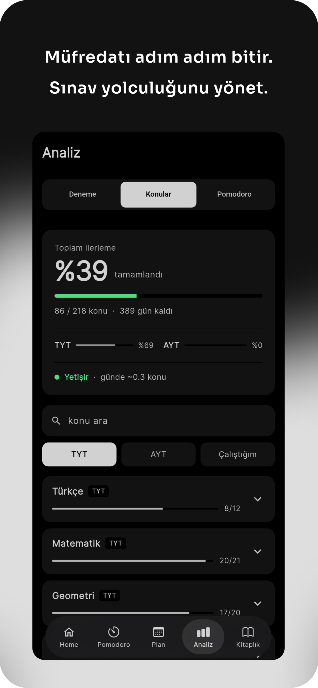 rabbit. YKS: TYT, AYT Planla screenshot 6