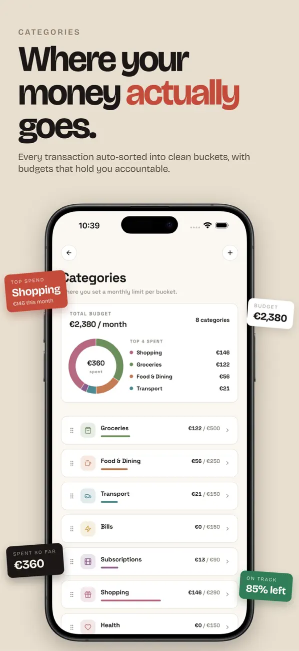 Screenshot #1 pour Centsly: Budget Argent Manager