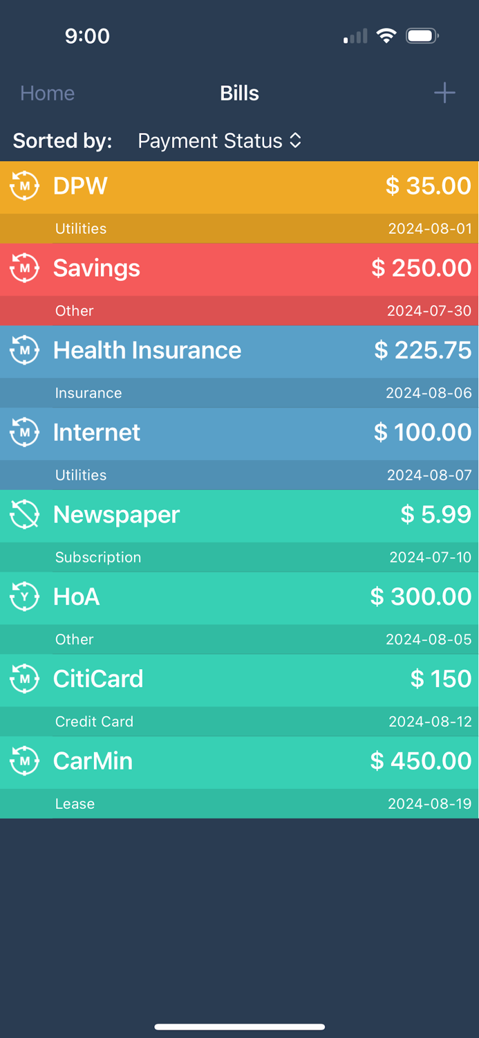 Never Forget Bill Management