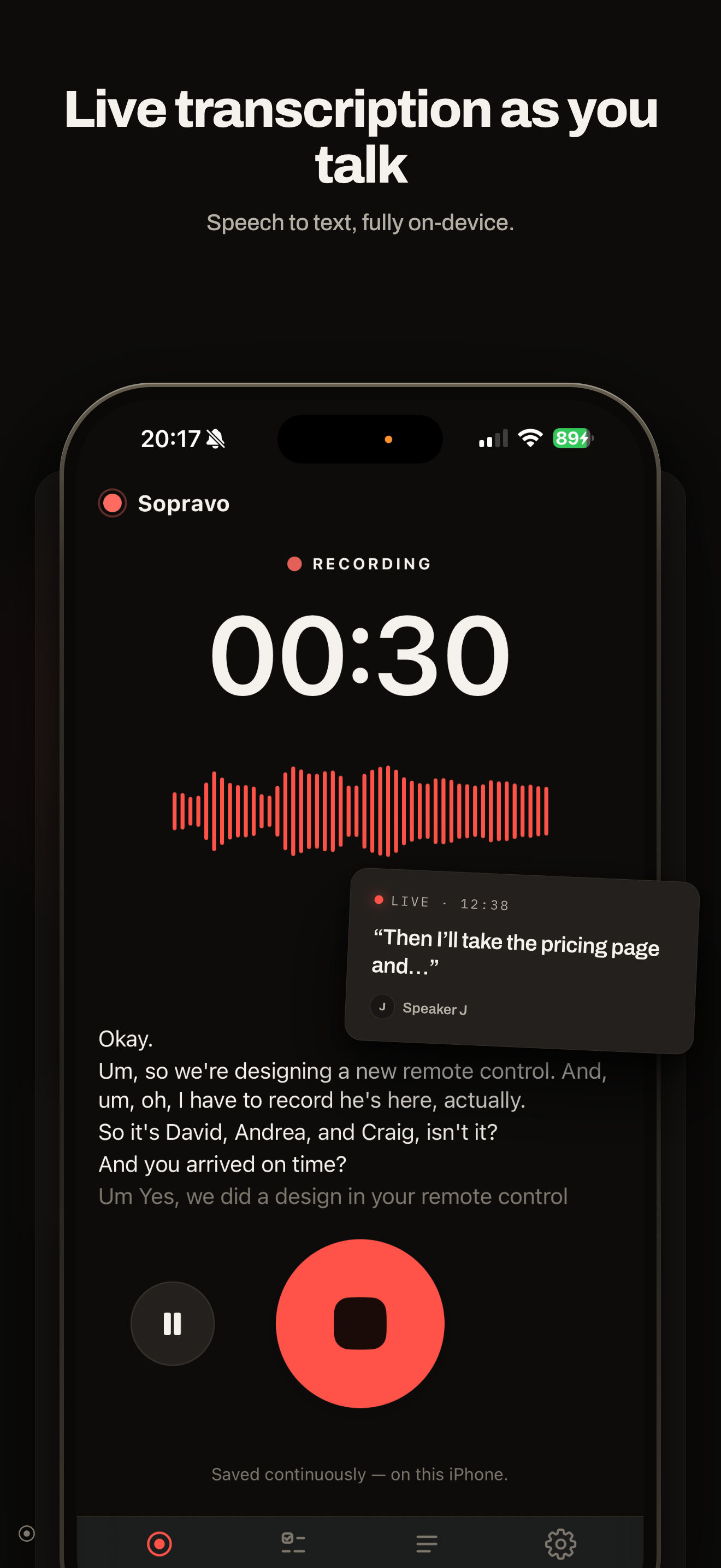 Sopravo: AI Voice Recorder screenshot 2