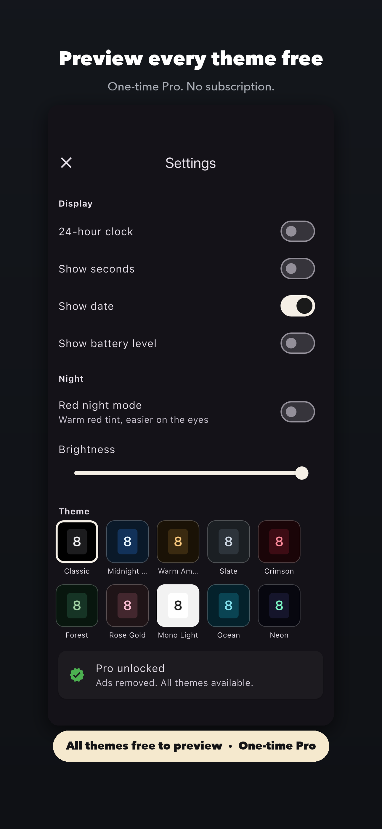 Flip Clock: Bedside Clock screenshot 5